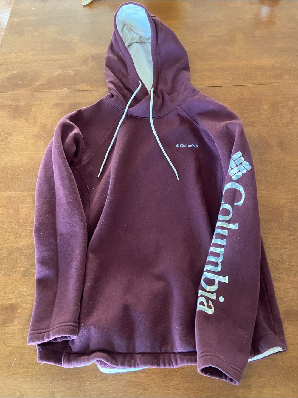 Columbia Women's Maroon Hooded Pullover Fleece with White Logo